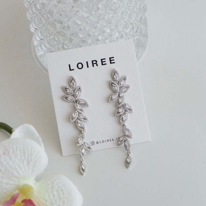 GISELLE | Wedding Collection - Zirconia Long Dangle Stud Earrings