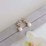 BAILEY Zirconia Pearl Earrings - Gold Plated