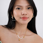YURI | Lunar - Gold Plated Pearl Earrings