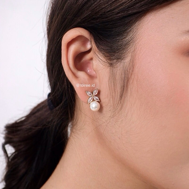 CALISTA | Wedding - Zirconia Pearl Earrings