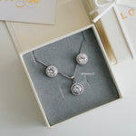 Wedding Necklace & Earrings Set - Zirconia Jewelry Set / Set Kalung Anting / Set Perhiasan Wanita