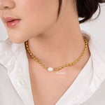 COSMO Necklace & Bracelet | Everyday - Gold Plated Freshwater Pearl Beaded Chain