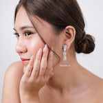 ADLEY | Wedding Collection - Zirconia Dangle Stud Earrings