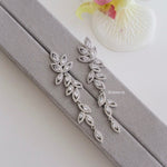 GISELLE | Wedding Collection - Zirconia Long Dangle Stud Earrings