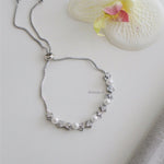 TESSA Adjustable Bracelet - Zirconia Pearl Paved Bracelet