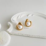 SORA | Lunar - Gold Plated Pearl Earrings