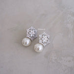 MALIKA | Raya - Zirconia Pearl Stud Earrings