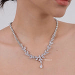 FRANCES | Wedding - Zirconia Bridal Necklace Earrings Set