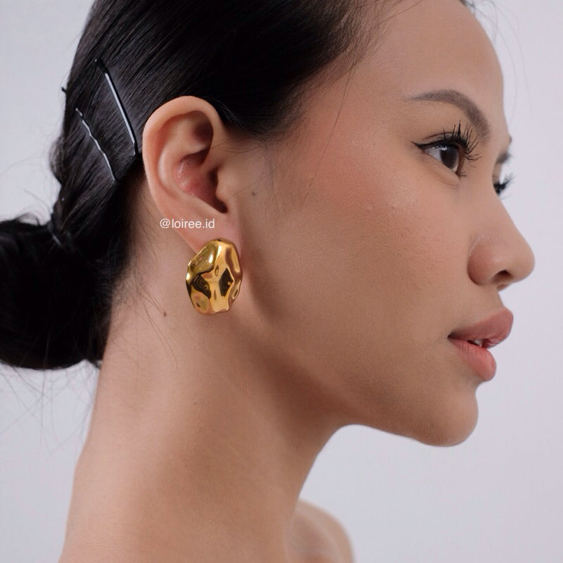 ROCKY Irregular Statement Earrings - Gold Plated