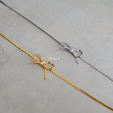 SOLEIL Coquette Bow Choker Necklace - Gold Plated