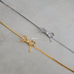 SOLEIL Coquette Bow Choker Necklace - Gold Plated