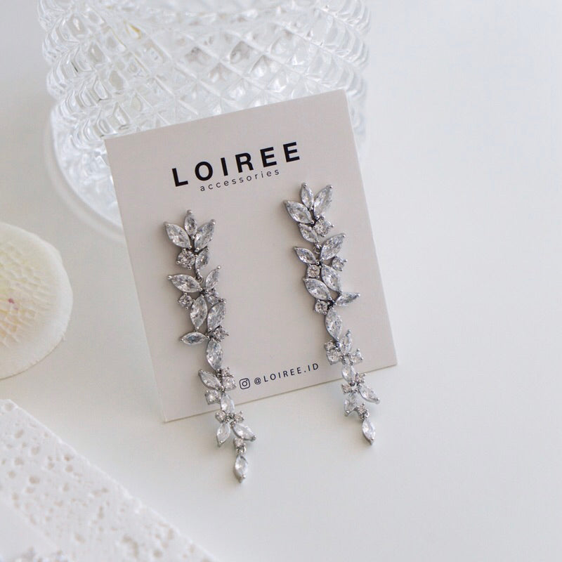 KHLOE Zirconia Long Dangle Earrings - Wedding