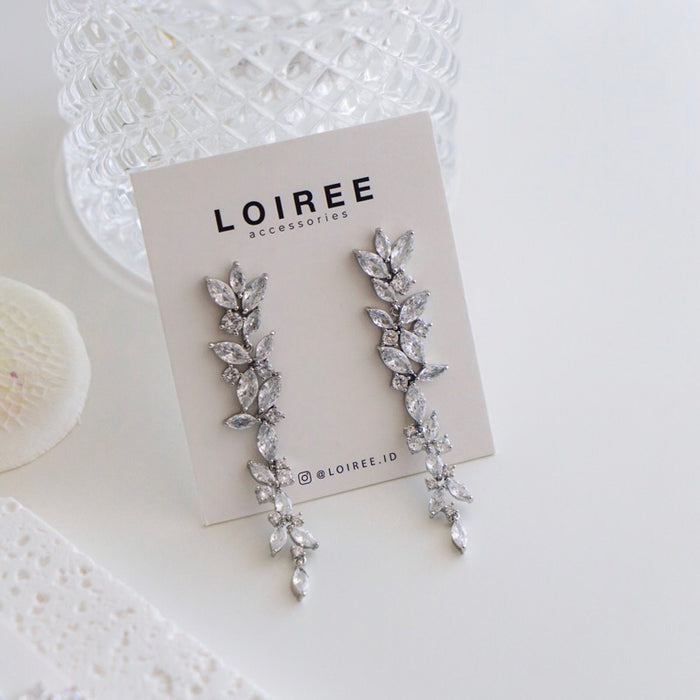 KHLOE Zirconia Long Dangle Earrings - Wedding