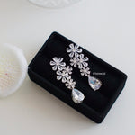 NAYA | Wedding Collection - Zirconia Flower Dangle Earrings