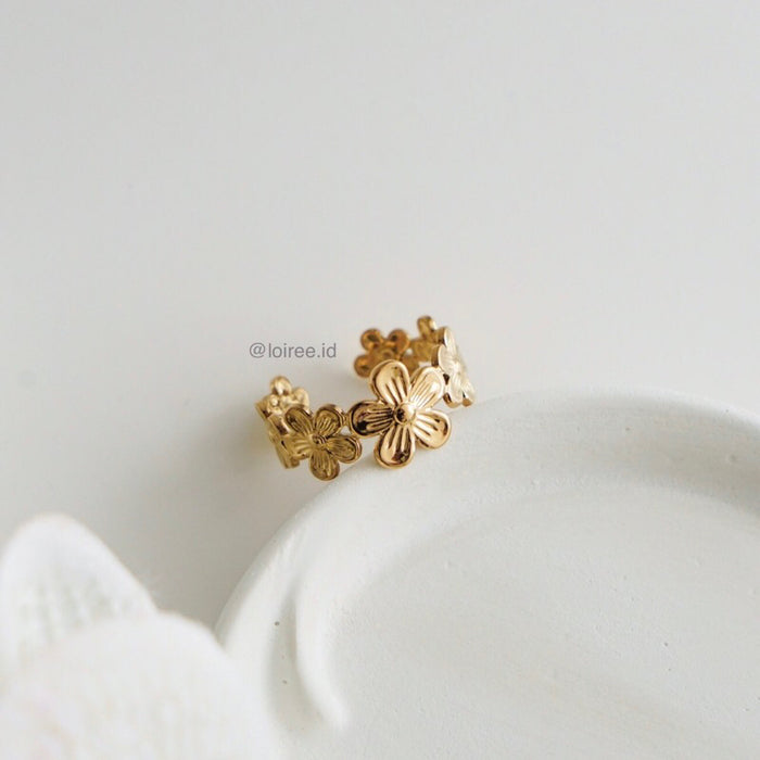 KEIKA Adjustable Flower Rings - Gold Plated