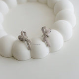 SABRINA Zirconia Ribbon Bow Earrings