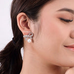 JENNIE | Wedding - Zirconia Ribbon Bow Earrings