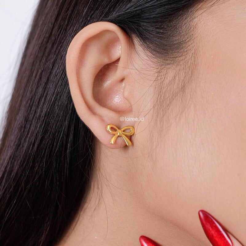 KAILANI Coquette Bow Earrings - Gold Plated