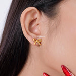KAILANI Coquette Bow Earrings - Gold Plated