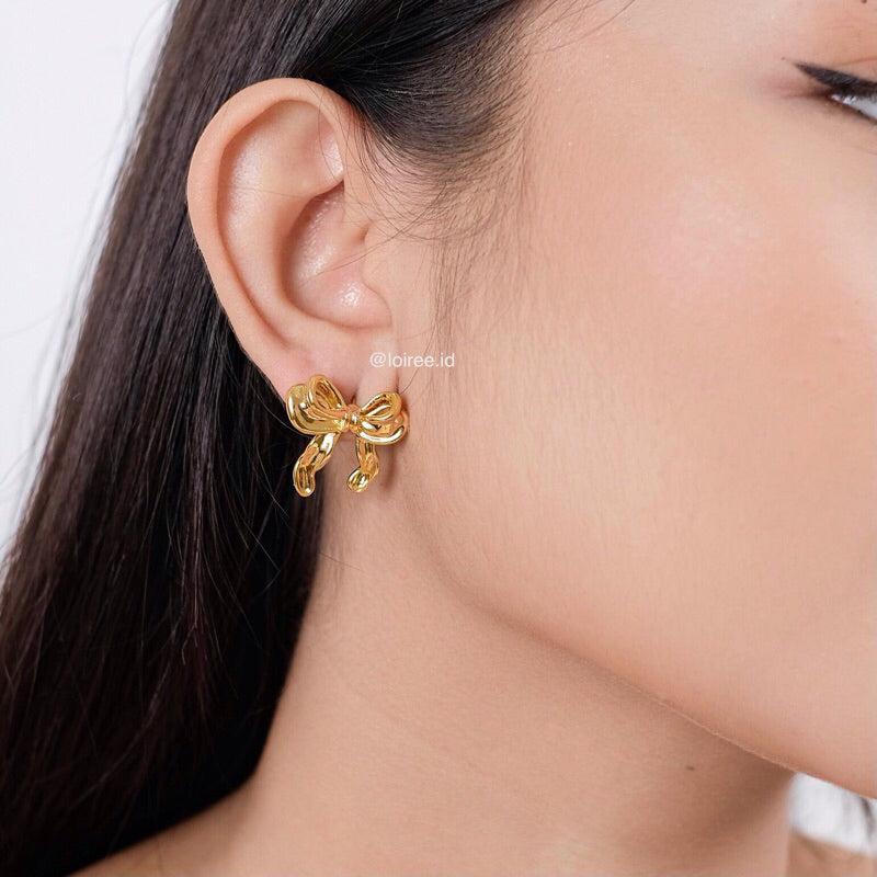 CASSIDY Coquette Bow Earrings - Gold Plated