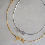SOLEIL Coquette Bow Choker Necklace - Gold Plated