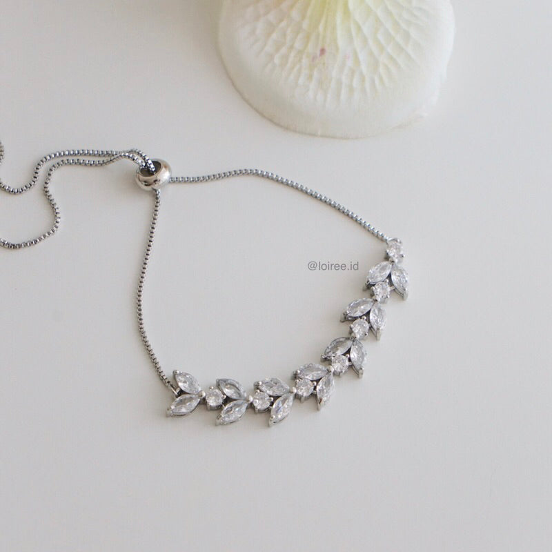 LYDIA Adjustable Bracelet - Zirconia Paved Bracelet