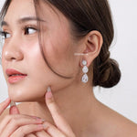 CLEMENCE | Wedding Collection - Zirconia Dangle Stud Earrings