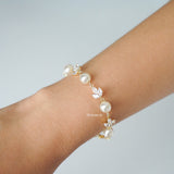 PALMER Bracelet - Gold Plated Zirconia Pearl Bracelet
