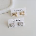 BELINDA | Wedding - Zirconia Ribbon Bow Earrings