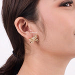 BELINDA | Wedding - Zirconia Ribbon Bow Earrings