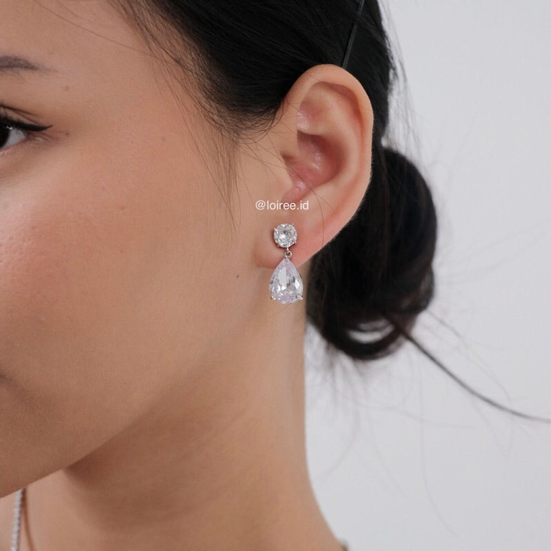ELORA Zirconia Necklace Earrings Set - Wedding