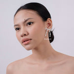 JANE Bow Pearl Earrings - Ribbon Coquette