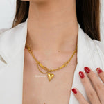 LAINEY Heart Link Chain Necklace - Gold Plated