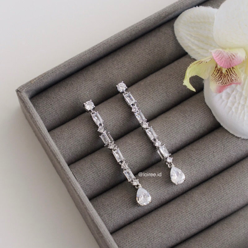 ALBA | Wedding Collection - Zirconia Dangle Stud Earrings