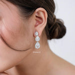 CLEMENCE | Wedding Collection - Zirconia Dangle Stud Earrings