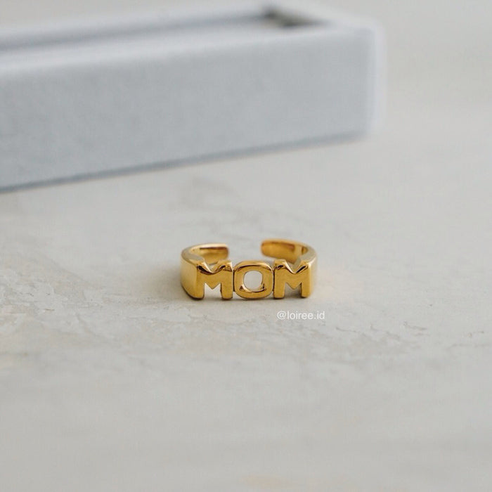 MOM Statement Ring - Gold Plated