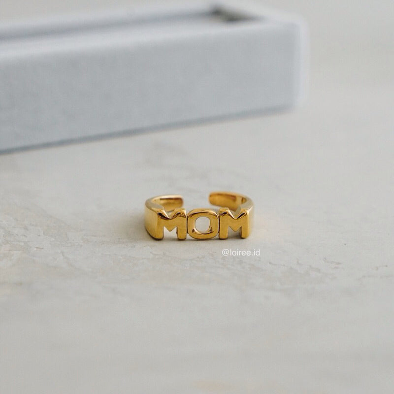 MOM Statement Ring - Gold Plated