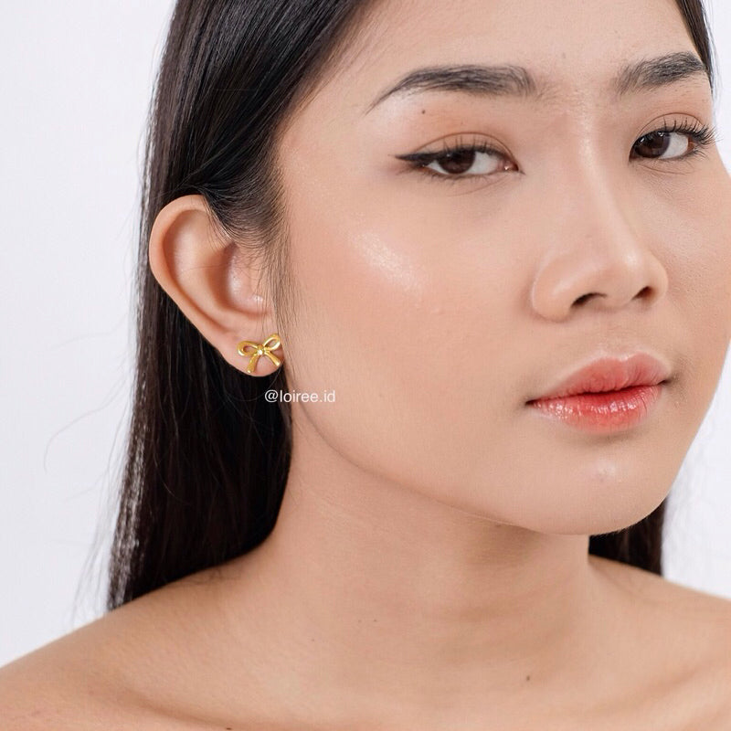 KAILANI Coquette Bow Earrings - Gold Plated