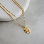 DANDELION Pendant Double Layer Necklace - Gold Plated