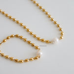 COSMO Necklace & Bracelet | Everyday - Gold Plated Freshwater Pearl Beaded Chain