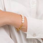 MADGE Necklace & Bracelet | Everyday - Gold Plated Freshwater Pearls Beaded Chain