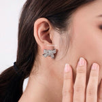 BELINDA | Wedding - Zirconia Ribbon Bow Earrings