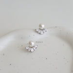 DASHA | Wedding - Zirconia Pearl Earrings