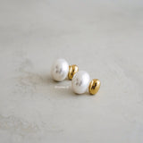 MERYL Pearl Stud Earrings - Gold Plated