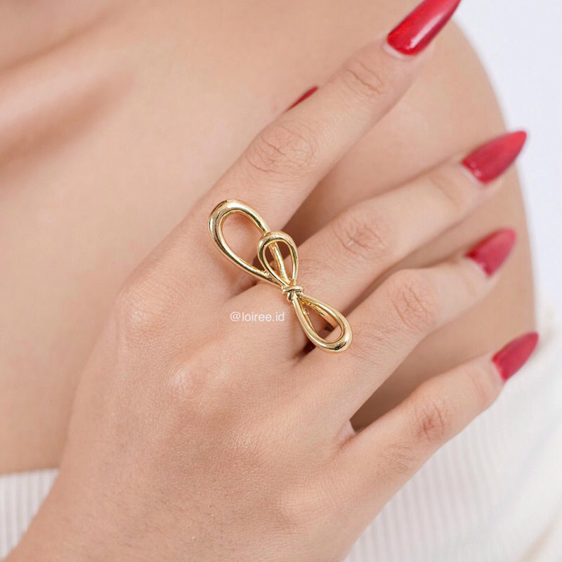 LACEY Coquette Bow Ring - Gold Plated