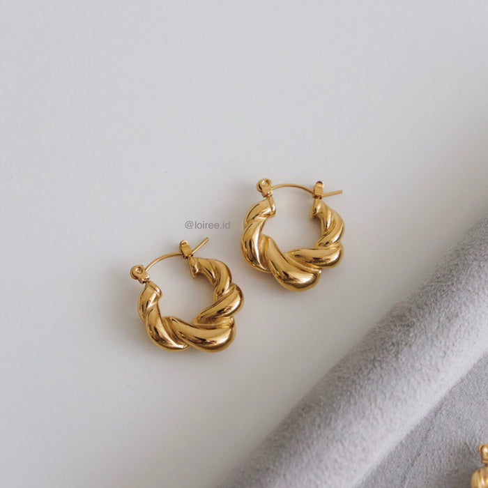 APOLLO | Everyday - Gold Plated Croissant Hoop Earrings