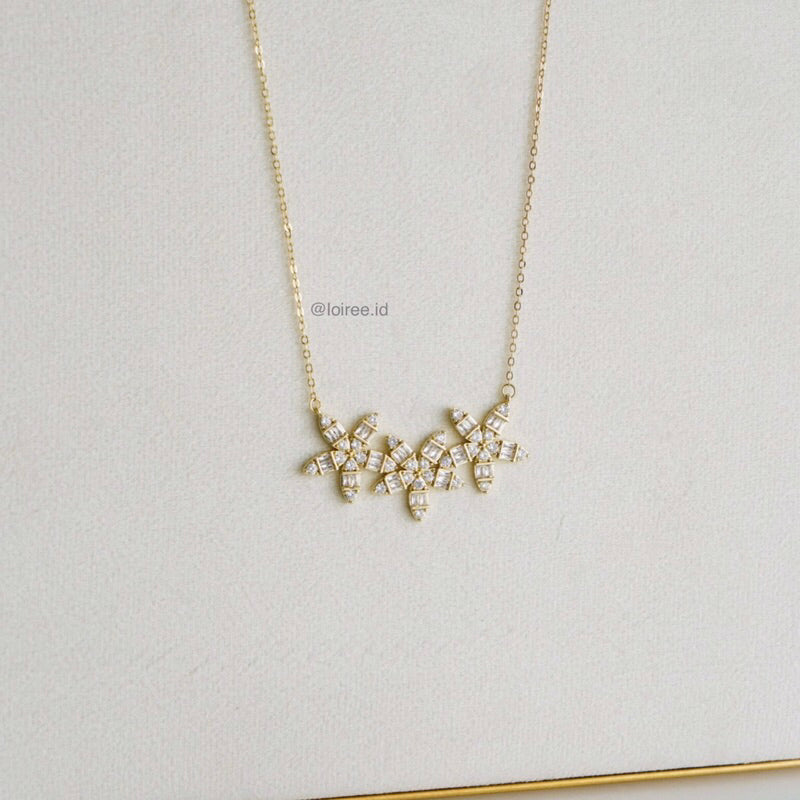KARINA | Everyday - Zirconia Flower Chain Necklace