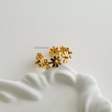FEI | Lunar - Gold Plated Flower Adjustable Ring