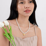DILETTA | Valentine - Gold Plated Heart Pearl Necklace