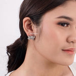 BELINDA | Wedding - Zirconia Ribbon Bow Earrings